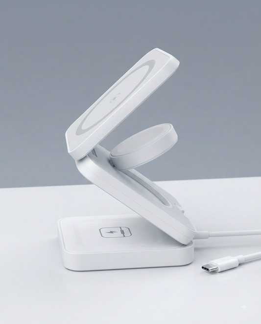 Organisateur de charge 3 en 1 - Smartphone, écouteur et montre.